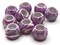 10 17mm Large Hole Macrame Purple Marbleized Round Plastic Beads
